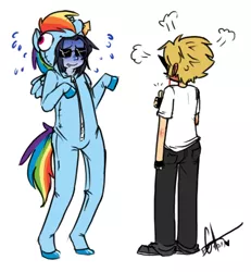 Size: 488x529 | Tagged: artist:squidbiscuit, cosplay, derpibooru import, dirk strider, equius zahhak, fursuit, homestuck, nosebleed, rainbow dash, safe