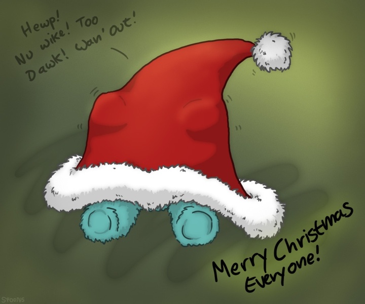 Size: 900x750 | Tagged: artist:spoons, christmas, cute, derpibooru import, fluffy pony, hat, hugbox, safe, santa hat