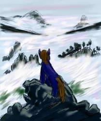 Size: 800x957 | Tagged: classic art, derpibooru import, equestrianartist, parody, ponified, safe, wanderer above the sea of fog