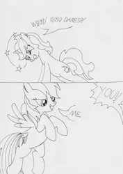 Size: 2316x3276 | Tagged: safe, artist:the-ross, derpibooru import, rainbow dash, oc, oc:force magnitude, mary sue, monochrome