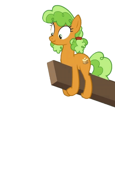 Size: 406x603 | Tagged: safe, derpibooru import, apple brown betty, earth pony, pony, animated, apple family member, background pony, female, mare, scrunchy face, silly, silly pony, simple background, solo, transparent background, upside down