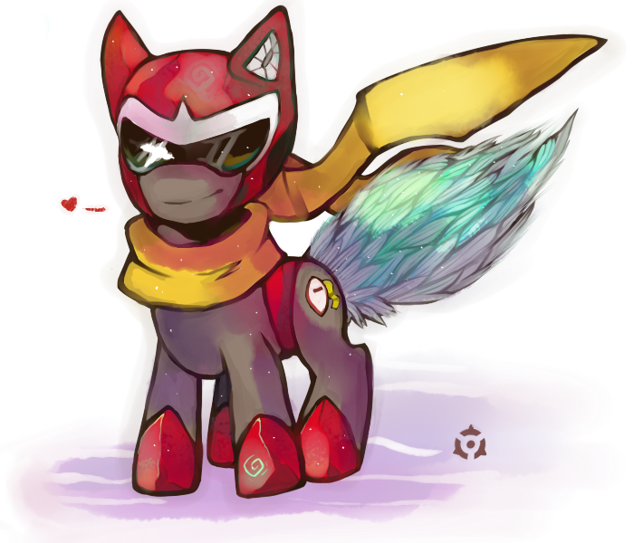 Size: 700x600 | Tagged: artist:nyanamo, derpibooru import, megaman, ponified, proto man, safe, solo