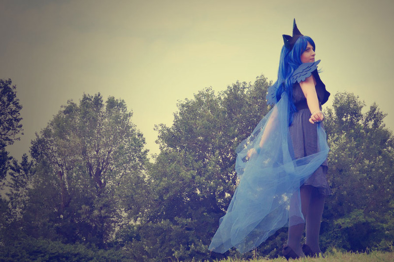 Size: 900x600 | Tagged: artist:elyserei, clothes, cosplay, derpibooru import, dress, human, irl, irl human, photo, princess luna, safe, solo