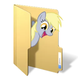 Size: 256x256 | Tagged: safe, derpibooru import, derpy hooves, pegasus, pony, computer icon, female, folder, mare, underp