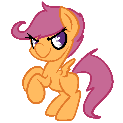 Size: 500x500 | Tagged: dead source, safe, artist:robynne, derpibooru import, scootaloo, pegasus, pony, female, filly, rearing, simple background, smiling, solo, spread wings, transparent background, wings