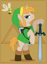 Size: 530x708 | Tagged: artist:hezaa, derpibooru import, link, nintendo, parasprite, ponified, safe, the legend of zelda