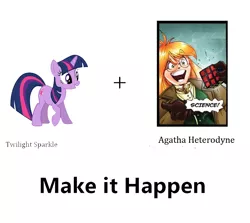 Size: 810x723 | Tagged: safe, derpibooru import, twilight sparkle, agatha heterodyne, exploitable meme, girl genius, make it happen