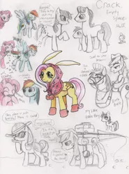 Size: 2336x3152 | Tagged: applejack, artist:papercell, braeburn, caramel, derpibooru import, fluttershy, full steam, gay, male, mane six, oc, offspring, parent:caramel, parents:caralight, parent:twilight sparkle, pinkie pie, promontory, rainbow dash, rarity, safe, spike, twilight sparkle