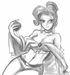 Size: 735x788 | Tagged: artist:johnjoseco, belly button, breasts, clothes, cosplay, costume, crossover, crystallized, derpibooru import, emma frost, female, grayscale, human, humanized, marvel, midriff, monochrome, rarity, solo, solo female, suggestive, x-men