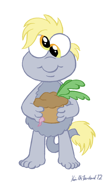 Size: 341x600 | Tagged: artist:negaduck9, crossover, derpibooru import, derpy hooves, fraggle rock, fragglized, muffin, puppet, radish, safe, species swap, the muppets