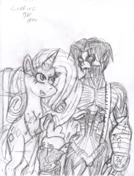 Size: 693x906 | Tagged: artist:quakebrothers, crossover, derpibooru import, legacy of kain, rarity, raziel, safe, sketch, soul reaver, spike