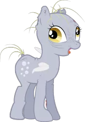 Size: 1376x1961 | Tagged: semi-grimdark, artist:colgatefim, derpibooru import, derpy hooves, ditzy doo, ghoul, pegasus, pony, undead, fallout equestria, bald, female, mare, simple background, solo, transparent background, vector, vile, what has science done