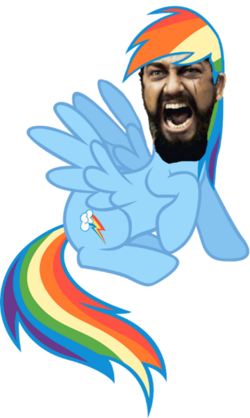 Size: 420x700 | Tagged: 300, derpibooru import, editor:i-shooped-a-pwny, lol, photoshop, rainbow dash, safe, this is sparta, wat, wtf