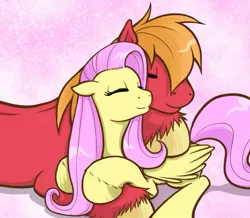 Size: 623x543 | Tagged: safe, artist:redhotkick, derpibooru import, big macintosh, fluttershy, earth pony, pony, ask big red macintosh, fluttermac, male, shipping, sleeping, stallion