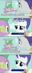 Size: 640x1440 | Tagged: safe, derpibooru import, rarity, spike, comic, female, male, shipping, sparity, stalker spike, straight
