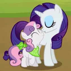 Size: 369x369 | Tagged: derpibooru import, female, imminent kissing, lesbian, out of context, raribelle, rarity, safe, screencap, shipping, sisterhooves social, sweetie belle