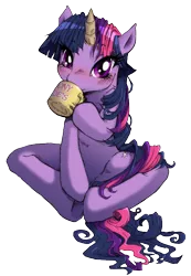 Size: 486x704 | Tagged: artist:buttercupsaiyan, cup, derpibooru import, flexible, open hips, safe, simple background, sitting, transparent background, twilight sparkle