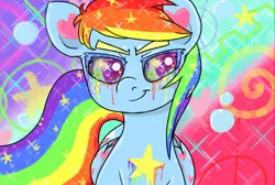 Size: 916x617 | Tagged: artist:colorlesscupcake, psychedelic, rainbow dash, safe, solo