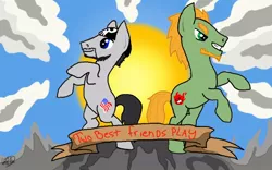 Size: 800x500 | Tagged: artist:vampasaurus, derpibooru import, matt, pat, ponified, safe, two best friends play