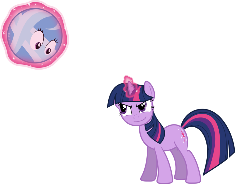 Size: 10608x8326 | Tagged: safe, artist:stayeend, derpibooru import, trixie, twilight sparkle, pony, unicorn, absurd resolution, ball, female, i have no mouth and i must scream, image, inanimate tf, magic, mare, png, simple background, telekinesis, transformation, transparent background, trixieball, vector