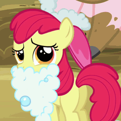 Size: 720x720 | Tagged: animated, apple bloom, beard, derpibooru import, safe, spike at your service