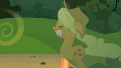Size: 576x324 | Tagged: safe, derpibooru import, screencap, applejack, earth pony, pony, spike at your service, animated, female, mare, out of context, solo