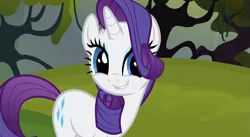 Size: 853x467 | Tagged: safe, derpibooru import, screencap, rarity, pony, unicorn, spike at your service, female, mare, smiling