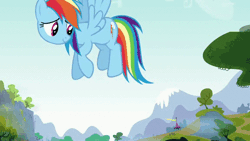 Size: 576x324 | Tagged: safe, derpibooru import, rainbow dash, spike at your service, animated