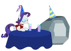 Size: 1847x1342 | Tagged: safe, artist:fuzzywuff, derpibooru import, rarity, tom, clothes, dress, hat, party hat, saddle, simple background, svg, transparent background, vector