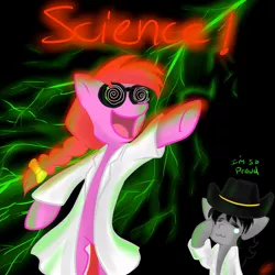 Size: 894x894 | Tagged: safe, artist:8bitsofmagic, derpibooru import, oc, oc:cootersneeze, unofficial characters only, pony, bipedal, mad scientist