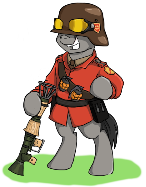 Size: 1206x1548 | Tagged: artist:ah-darnit, derpibooru import, ponified, safe, simple background, soldier, solo, team fortress 2, transparent background