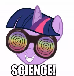 Size: 579x599 | Tagged: artist:mike-hawke, derpibooru import, dr. insano, goggles, safe, science, spoony, text, the spoony experiment, twilight sparkle