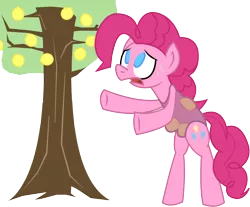 Size: 2862x2375 | Tagged: artist:choopy, derpibooru import, lemon, lemon stealing horse, lemon stealing whore, pinkie pie, safe, tree