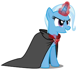 Size: 7000x6500 | Tagged: safe, artist:caliazian, derpibooru import, trixie, pony, unicorn, magic duel, .ai available, .svg available, absurd resolution, alicorn amulet, amulet, cape, clothes, dark magic, female, grin, horn, magic, mare, simple background, solo, transparent background, vector