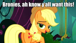 Size: 1280x719 | Tagged: applejack, bedroom eyes, brony, bronybait, caption, derpibooru import, image macro, meme, plot, spike at your service, stupid sexy applejack, suggestive, truth