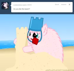 Size: 650x625 | Tagged: artist:mixermike622, beach, derpibooru import, oc, oc:fluffle puff, safe, tumblr:ask fluffle puff, unofficial characters only