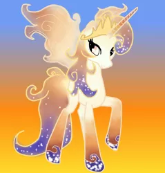 Size: 900x940 | Tagged: safe, artist:chromadraws, artist:spyrothefox, derpibooru import, oc, oc:queen galaxia, unofficial characters only, alicorn, pony, alicorn oc, fanart, gradient background, solo