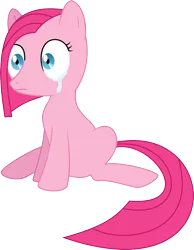 Size: 867x1118 | Tagged: artist:melindaington, crying, derpibooru import, pinkamena diane pie, pinkie pie, sad, safe, simple background, sitting, solo, transparent background, vector