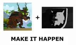 Size: 1337x796 | Tagged: all caps, derpibooru import, exploitable meme, gmork, homestuck, make it happen, meme, meta, safe, spike at your service, the neverending story, timber wolf, wolf head