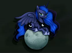 Size: 7014x5200 | Tagged: safe, artist:forgotten-wings, derpibooru import, princess luna, alicorn, pony, absurd resolution, female, mare, moon, solo, tangible heavenly object