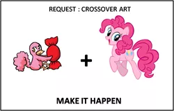 Size: 793x506 | Tagged: all caps, bittersweet candy bowl, chirpy, derpibooru import, exploitable meme, make it happen, meme, pinkie pie, safe