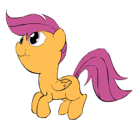 Size: 200x200 | Tagged: safe, artist:kanashiipanda, derpibooru import, scootaloo, pegasus, pony, :t, animated, bipedal, blank flank, cute, cutealoo, female, filly, foal, frame by frame, hoofy-kicks, simple background, smiling, the doo doo doo song, transparent background
