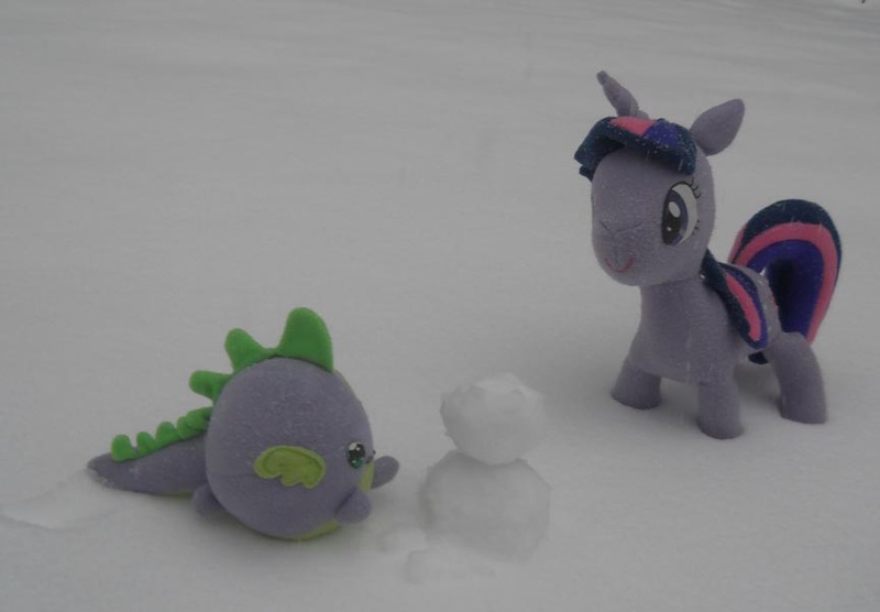 Size: 864x600 | Tagged: artist:eratosofcyrene, blob, derpibooru import, irl, photo, plushie, safe, snowman, spike, spike plushie, twilight sparkle