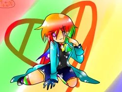 Size: 720x540 | Tagged: artist:princessalchemist, derpibooru import, heart, humanized, rainbow dash, safe