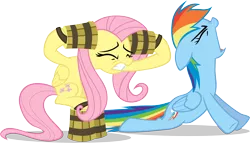 Size: 10473x6000 | Tagged: safe, artist:firestorm-can, derpibooru import, fluttershy, rainbow dash, pegasus, pony, spike at your service, absurd resolution, bucket sandals, covering ears, eyes closed, female, g4, mare, roar, simple background, transparent, transparent background, vector