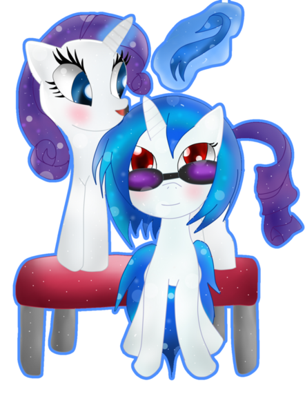 Size: 767x1042 | Tagged: artist:shirubaxxbuireizu, derpibooru import, female, lesbian, rariscratch, rarity, safe, shipping, vinyl scratch