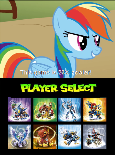 Size: 533x718 | Tagged: chill, derpibooru import, flashwing, fright rider, game, hot-dog, jet-vac, mario kart, meme, pop fizz, rainbow dash, safe, shroom boom, skylanders, sprockett