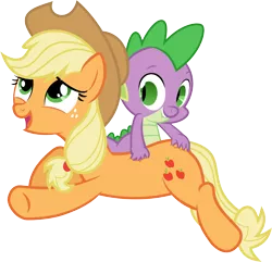 Size: 3500x3376 | Tagged: applejack, applespike, artist:sulyo, derpibooru import, female, male, massage, petting, safe, scratching, shipping, simple background, spike, straight, transparent background, vector