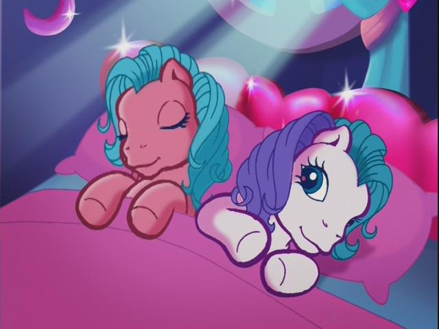 Size: 640x480 | Tagged: bed, derpibooru import, g3, heart bright, safe, screencap, sleeping, star flight, two for the sky