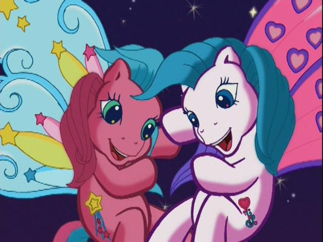 Size: 640x480 | Tagged: derpibooru import, g3, heart bright, safe, screencap, space, star flight, two for the sky, wings